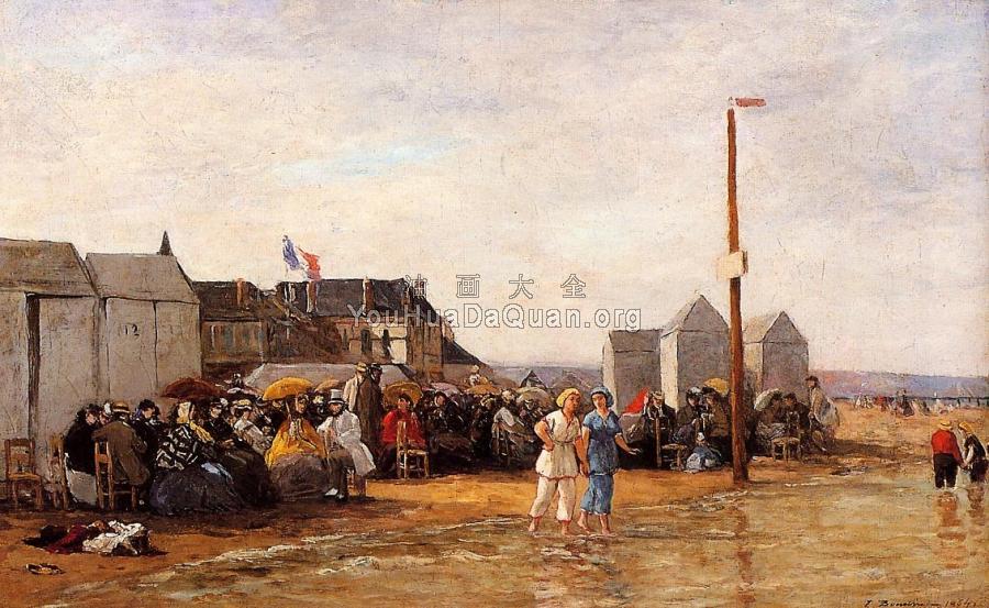 The Bathing Hour at Trouville - 尤金·布丹